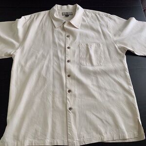 NEW  Mens Tommy Bahama Cafe Paradise Short Sleeve Button Silk Shirt  Size XL